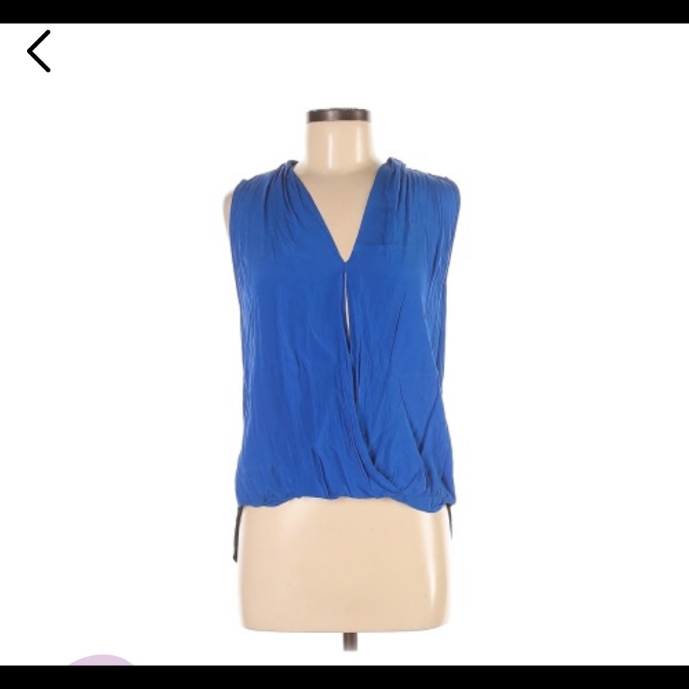 Drew electric blue/black Silk/rayon top medium
